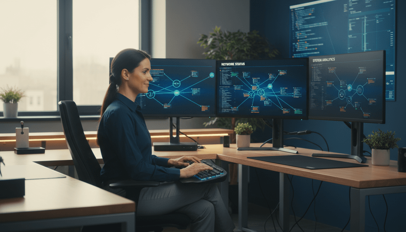 Professional IT consultant working on technology optimization